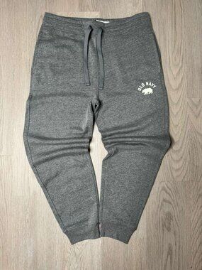Old Navy California Bear Logo Joggers - Men's Large - Heather Gray Fleece Sweat